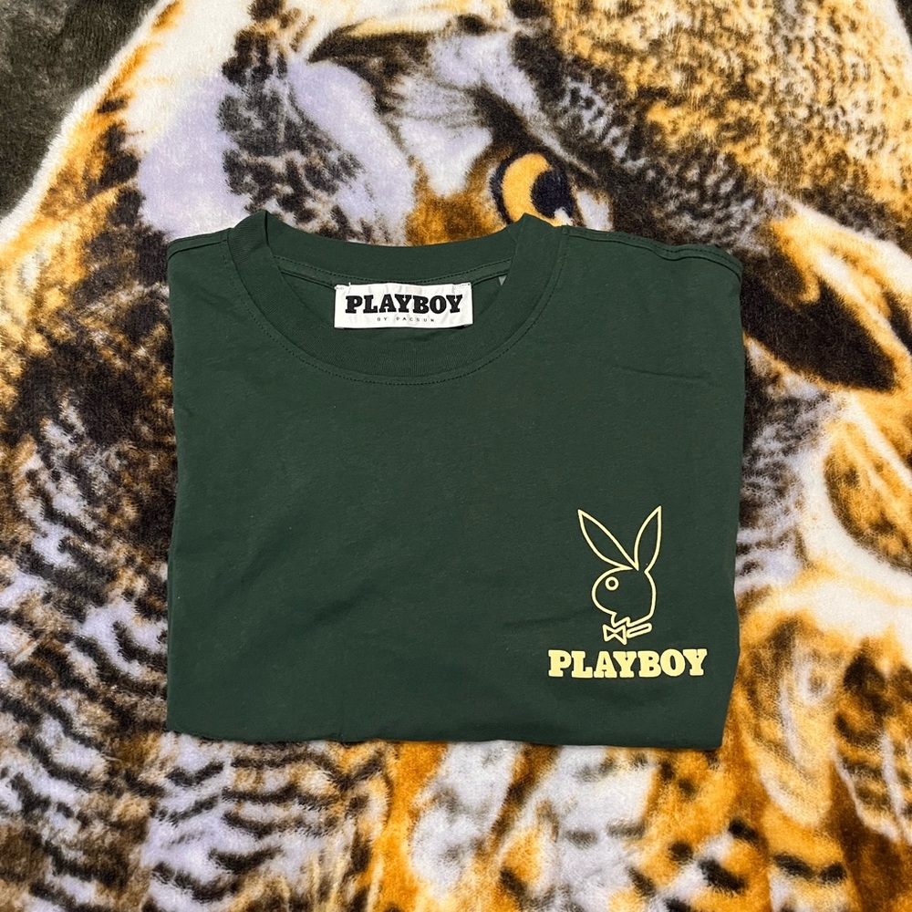 PLAYBOY Green Short Sleeve Tee with Iconic Logo